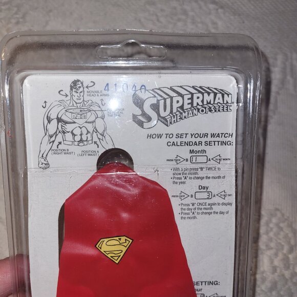 1991 Vintage Superman Digital Wrist Watch New - Picture 7 of 15